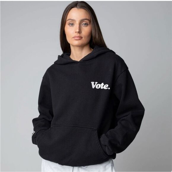 Talentless Vote Hoodie Black 100% Cotton Fleece Graphic Pullover XS - Picture 1 of 7
